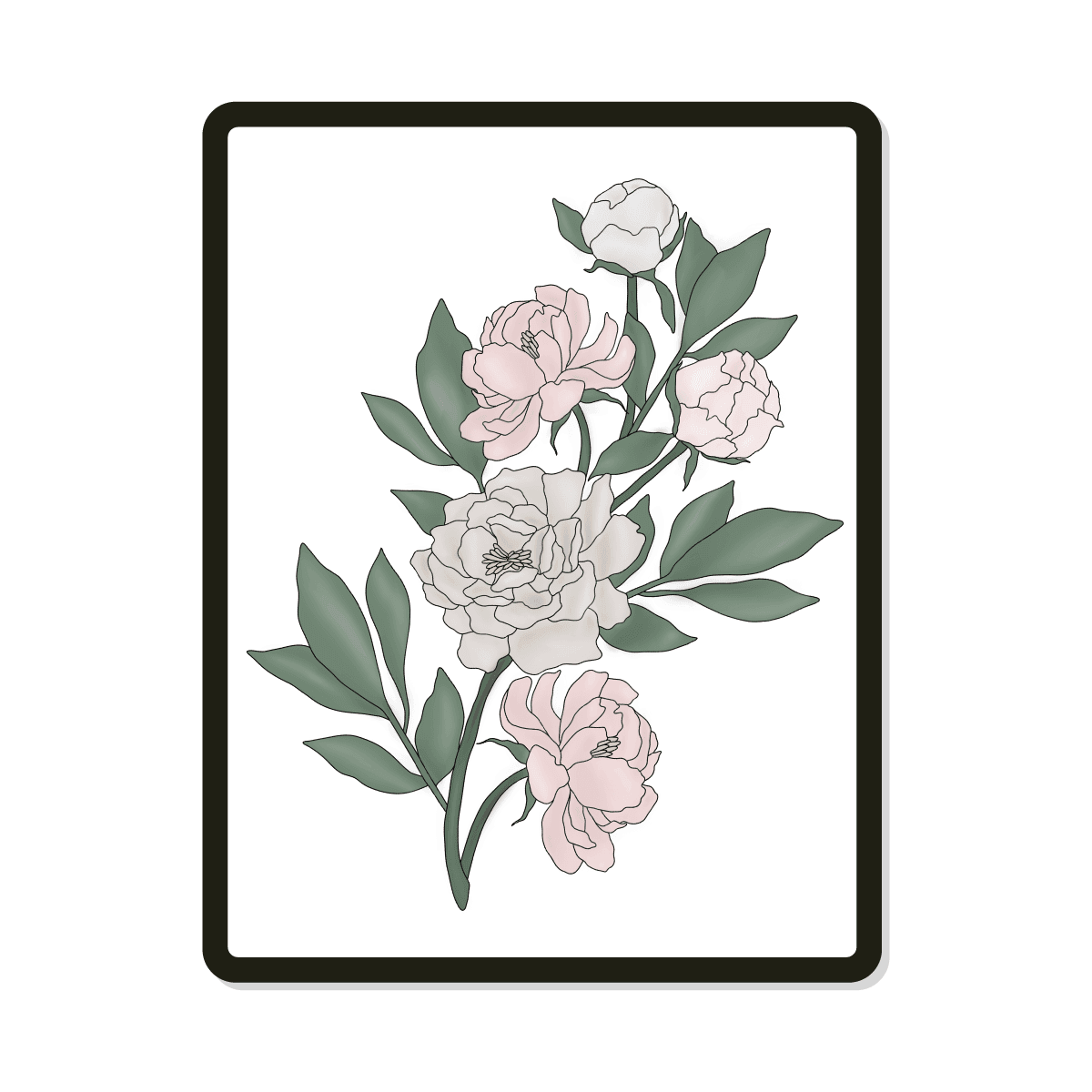 Ainsley Rectangle | Peony Floral Bouquet