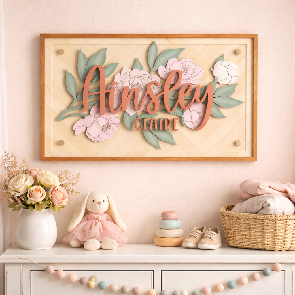 Ainsley | Rectangle | Peony Floral Bouquet