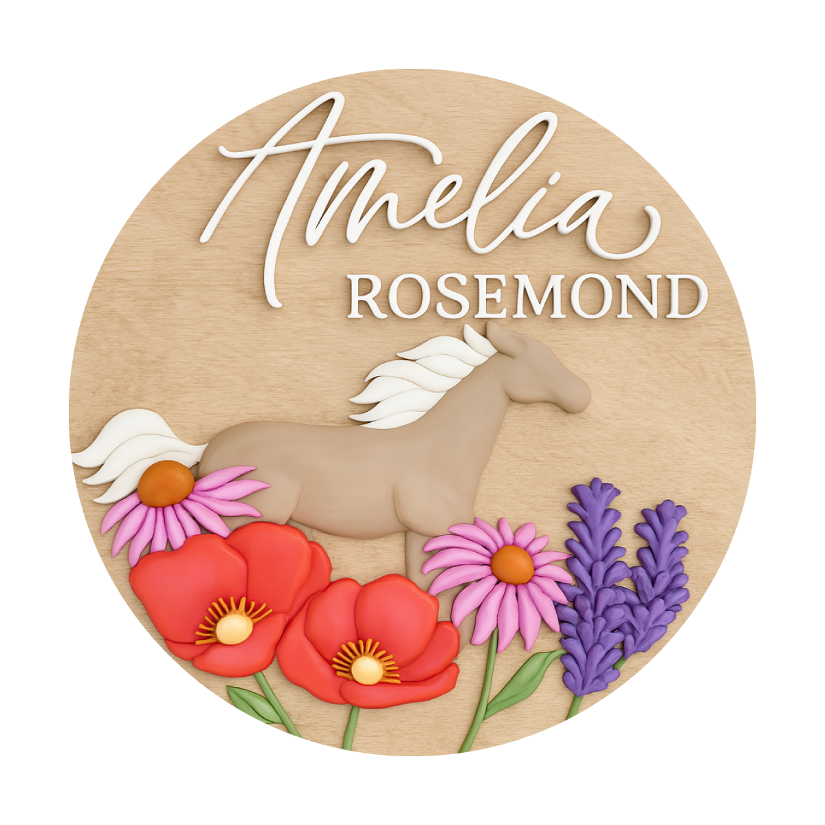 Amelia | 3D Wood Sign
