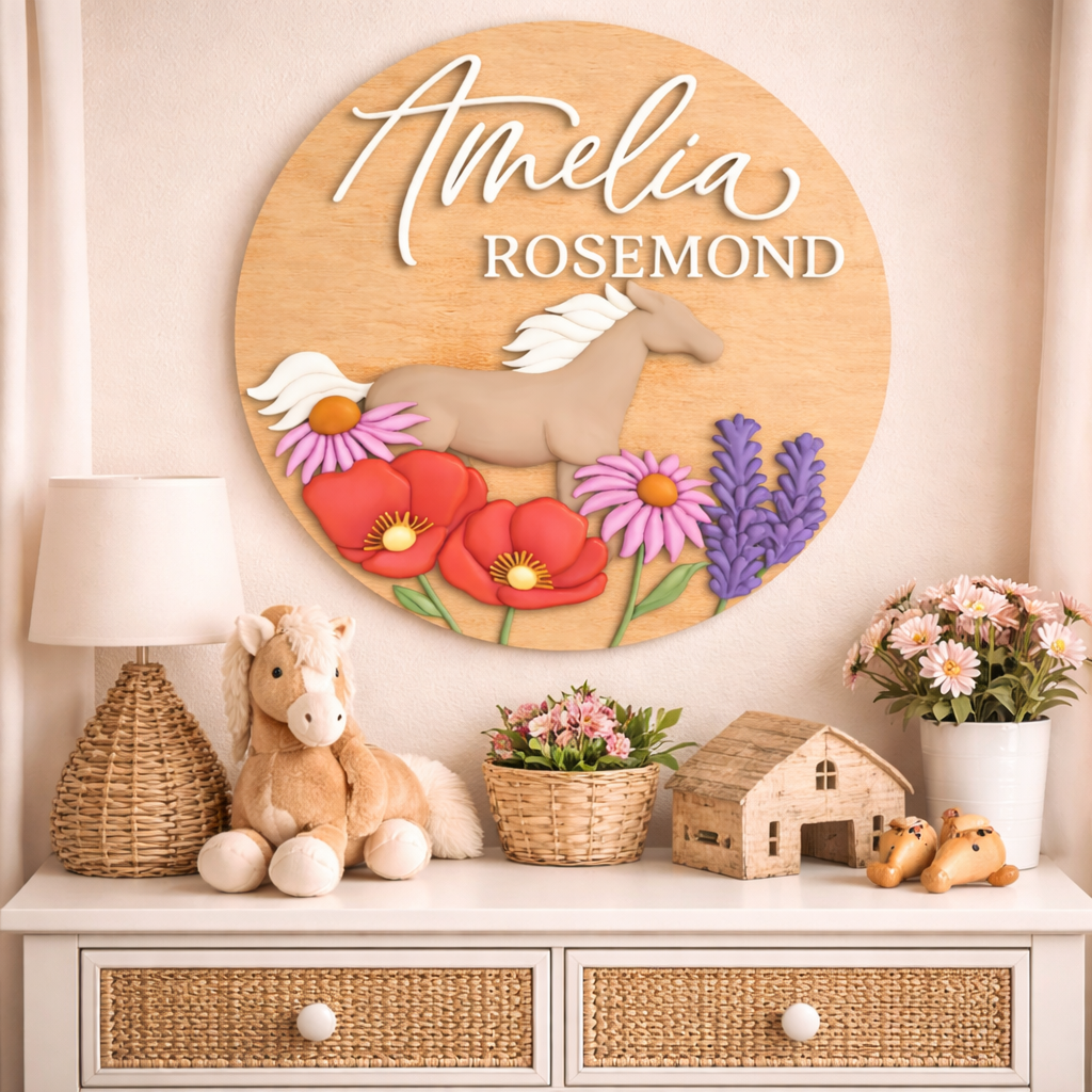 Amelia | Round | Floral Horse