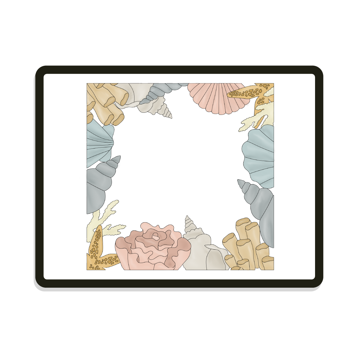 Anchor Square | Sea Shell Border