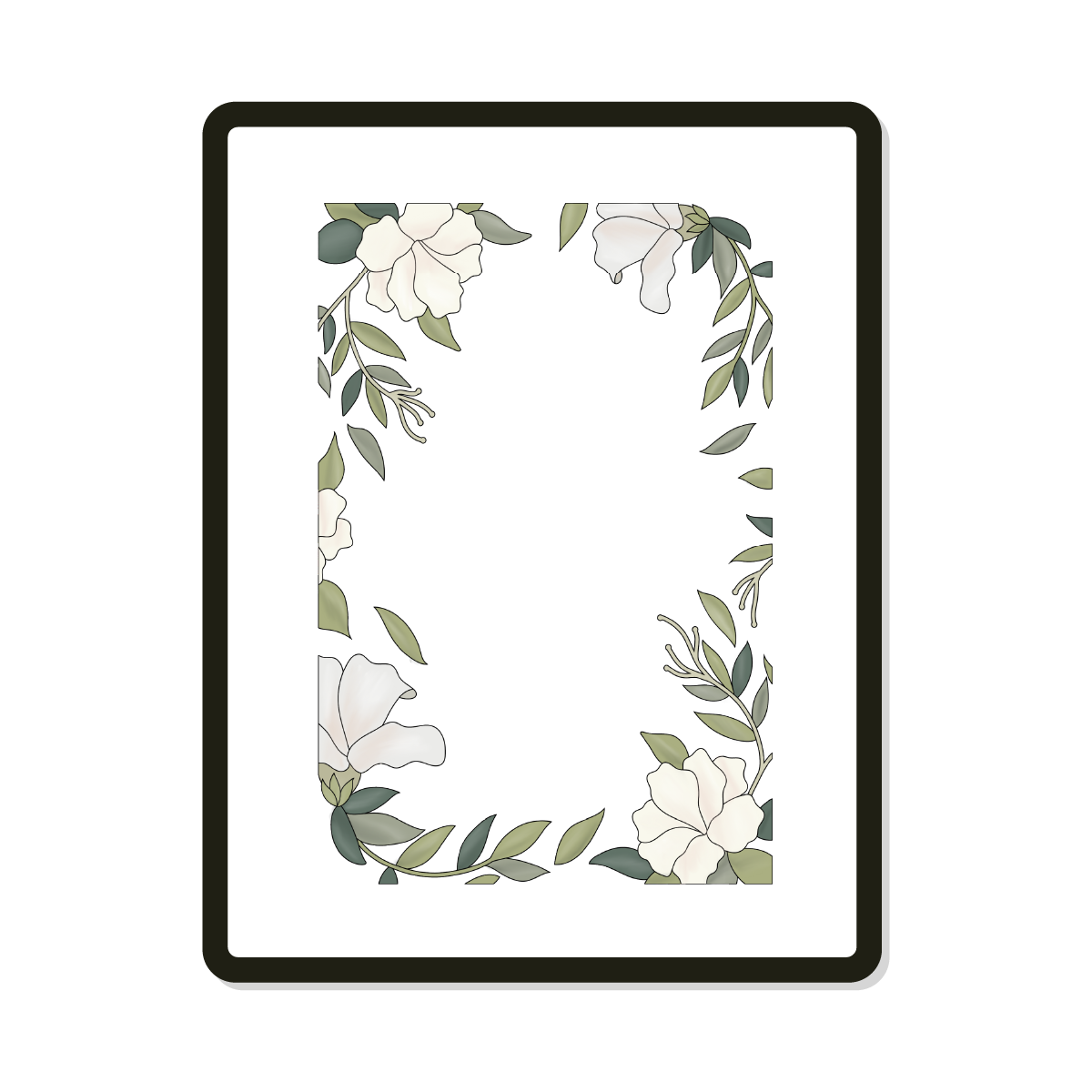 Ashby Rectangle | Hand Drawn Floral Border