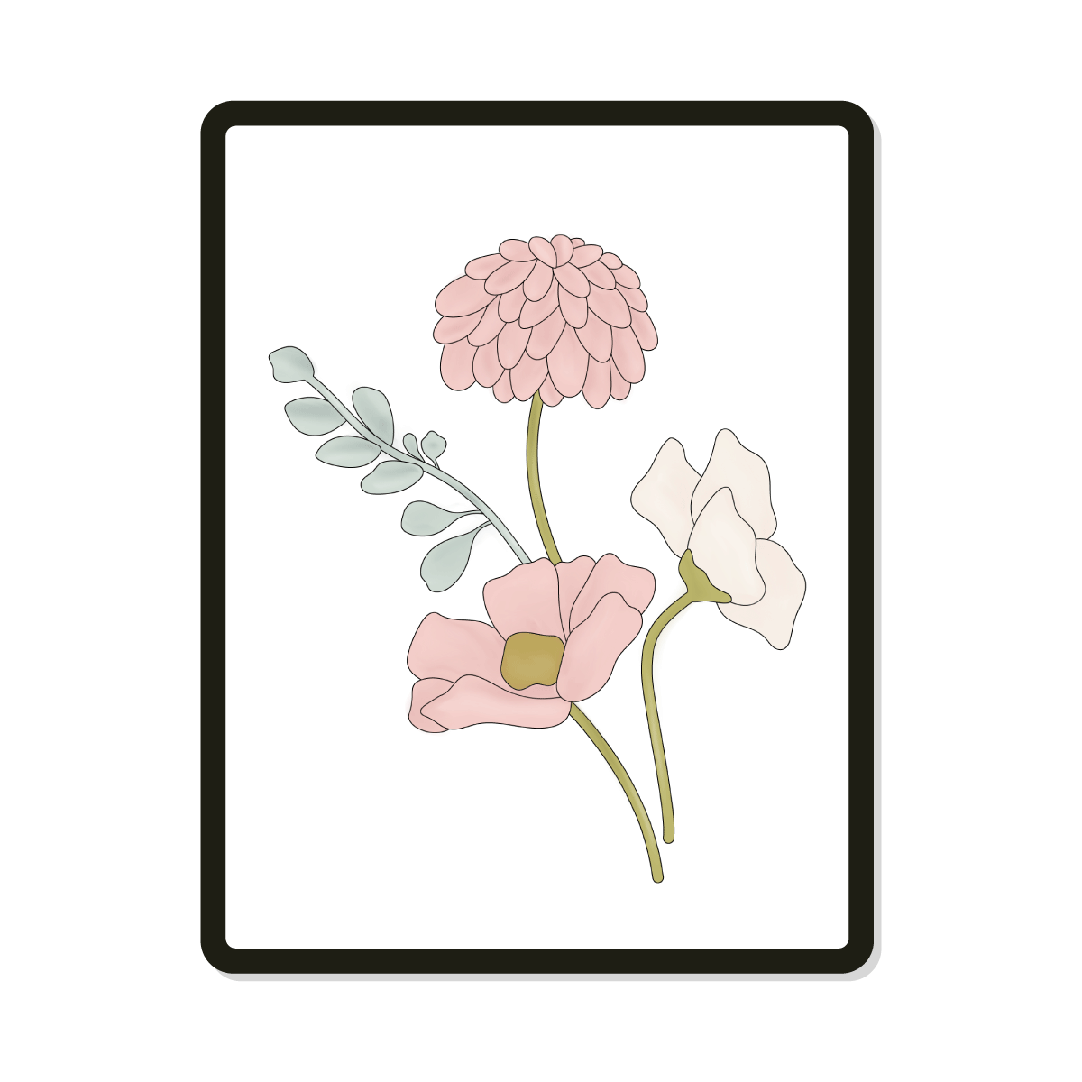 Delaney | Hand Drawn Floral Stems