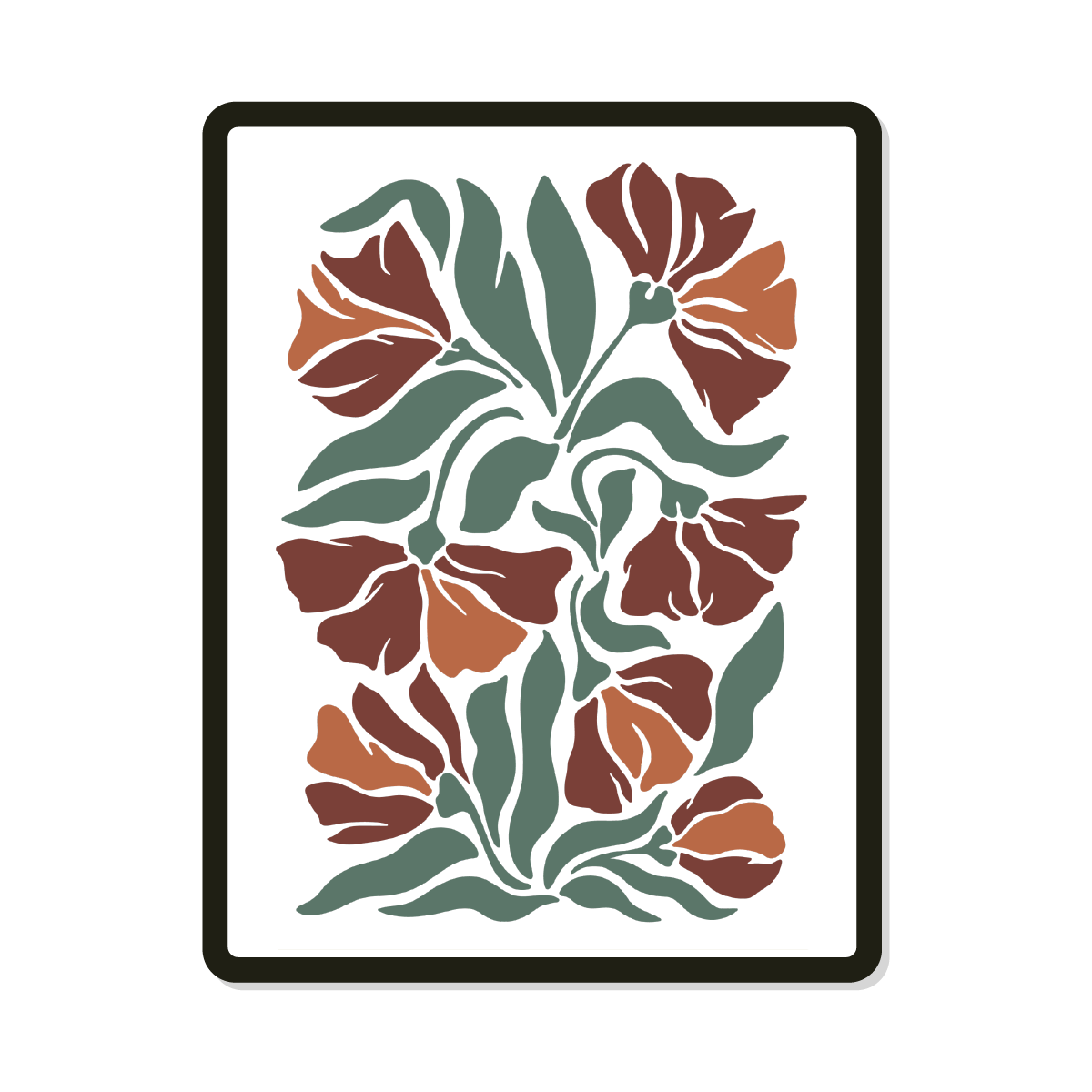 Dylan | Rectangle | Retro Floral Pattern