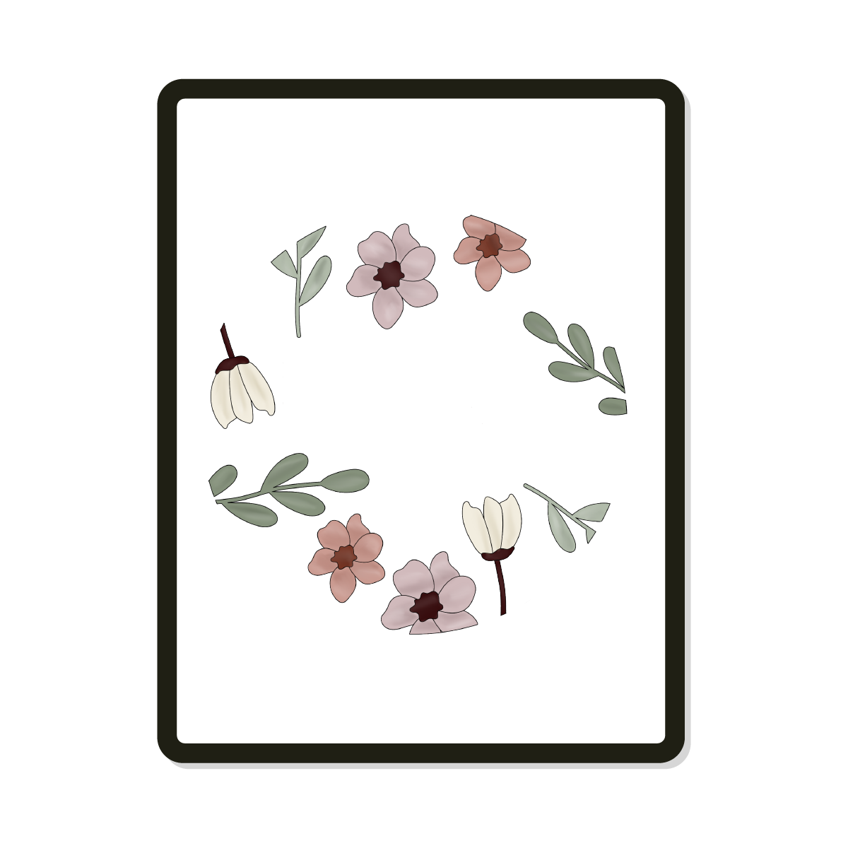 Everlee Round | Hand Drawn Floral