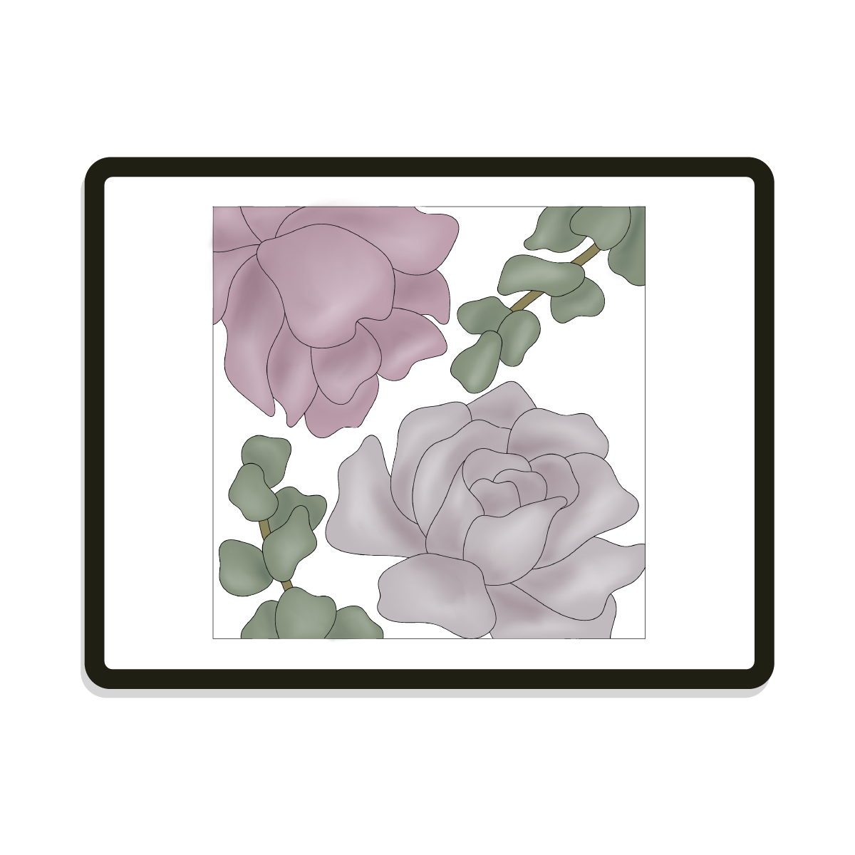 Fionna Square | Hand Drawn Floral