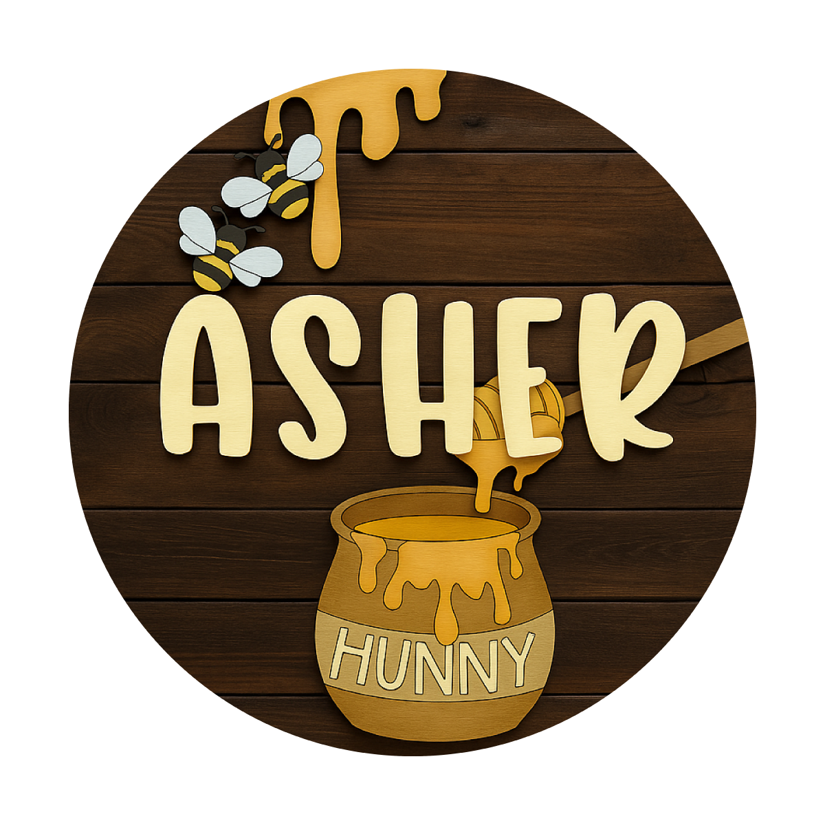 Hundred Acre | Round | 3D Wood Sign