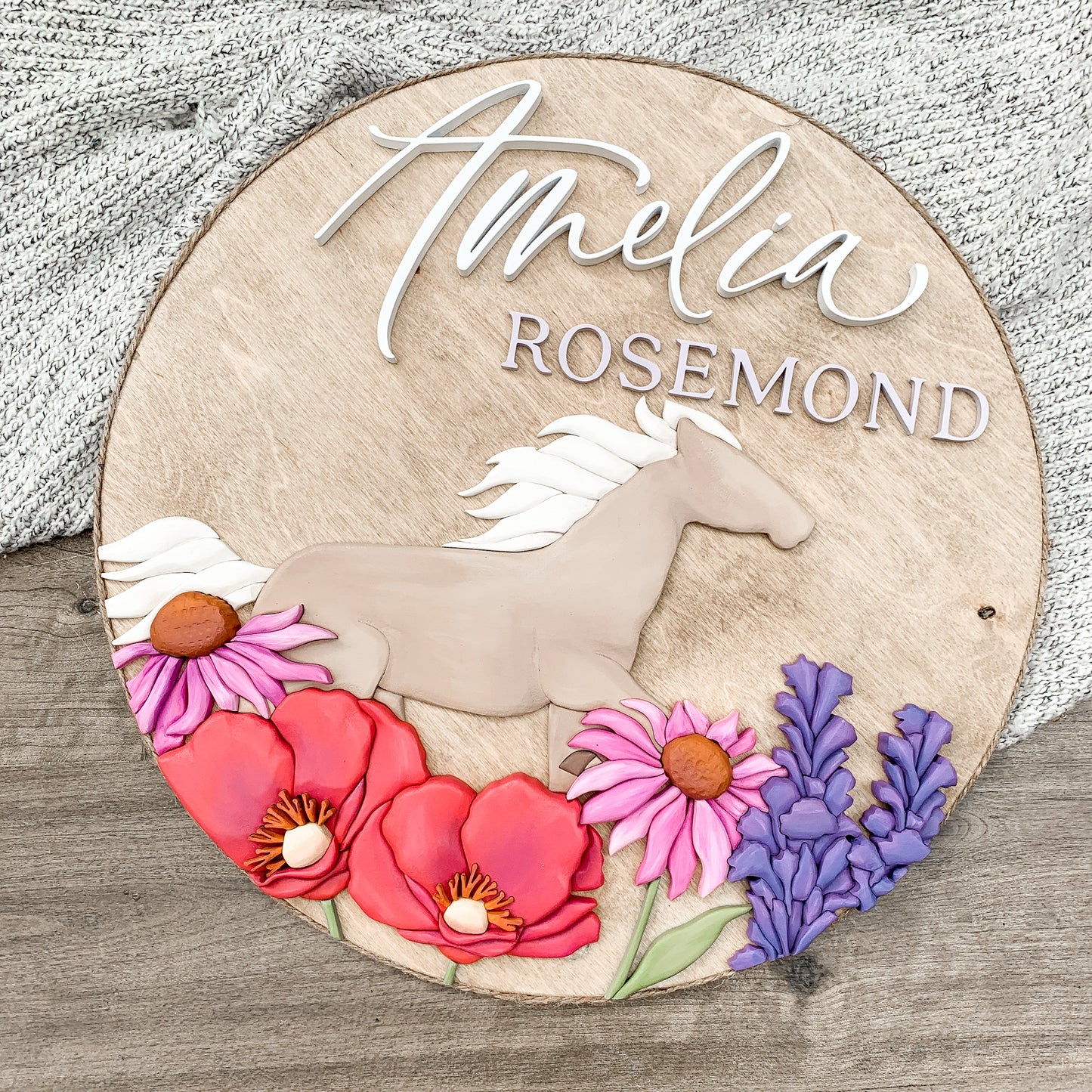 Amelia | 3D Wood Sign