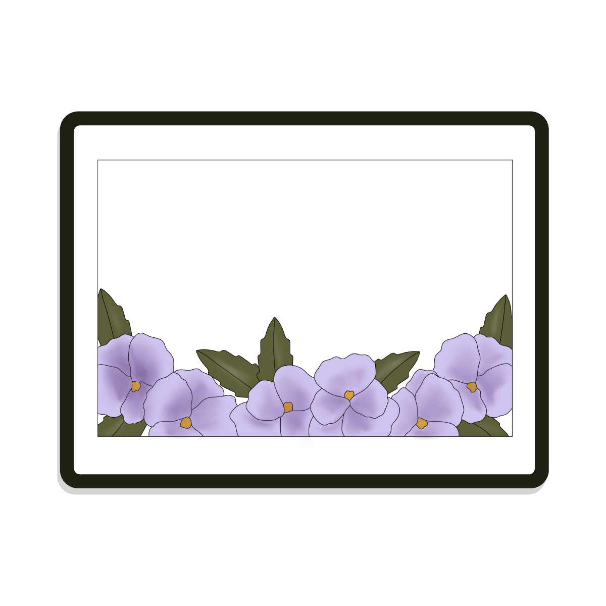 Olivia | Rectangle | Pansies