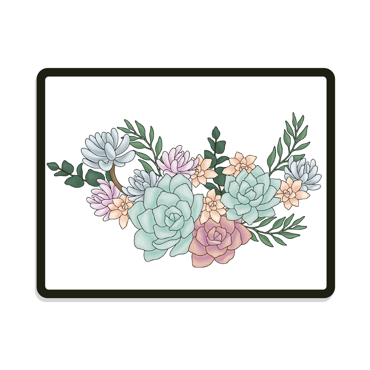 Rita | Round | Succulent Digital SVG Template
