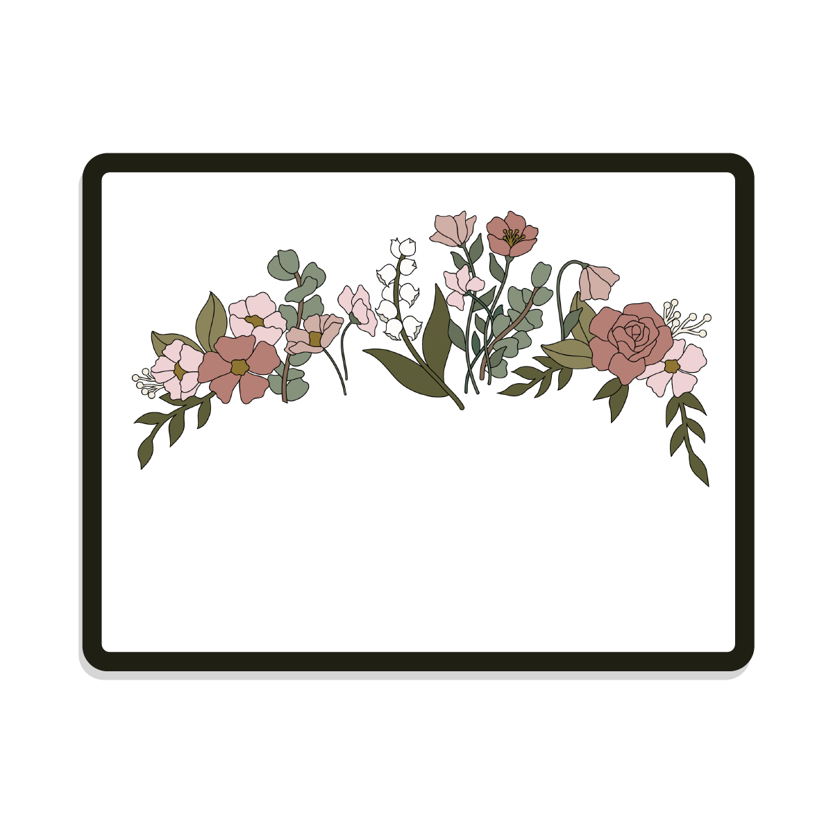 Roseanne | Rectangle | Floral Border