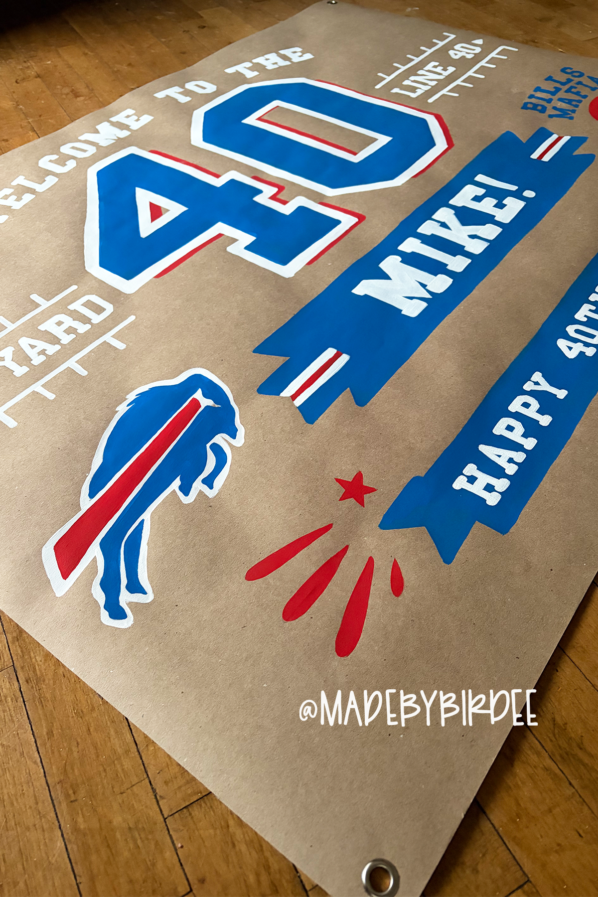 40th Football Birthday Banner