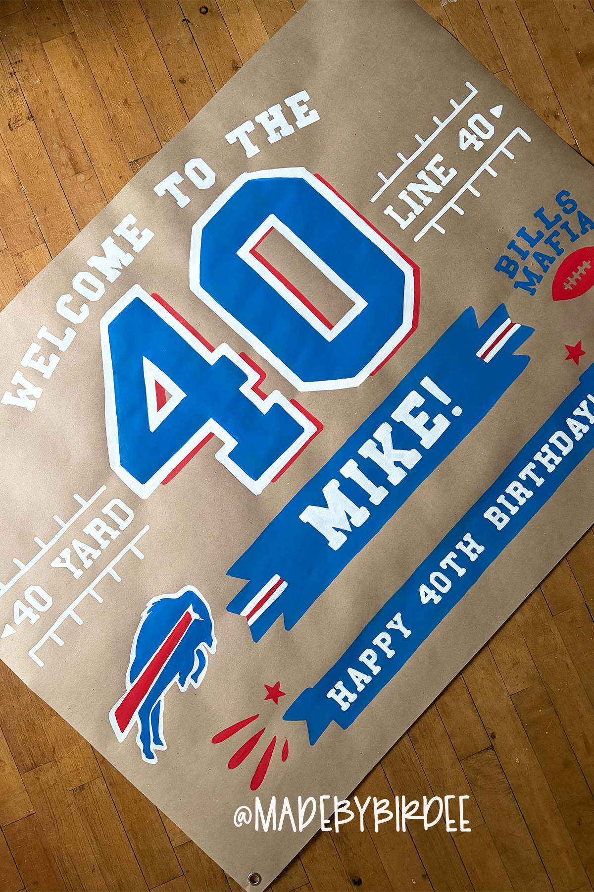 40th Football Birthday Banner
