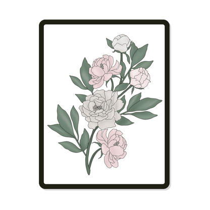 Ainsley | Rectangle | Peony Floral Bouquet