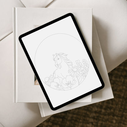 Amelia | Round | Floral Horse