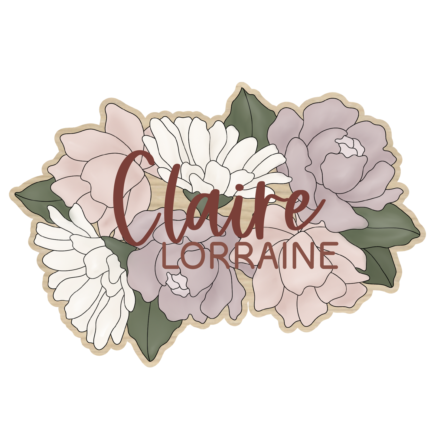 Claire | 3D Wood Sign