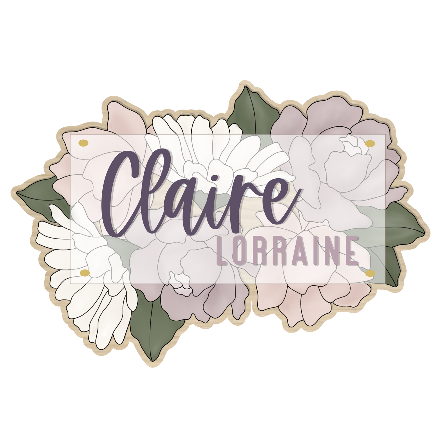 Claire | 3D Wood Sign