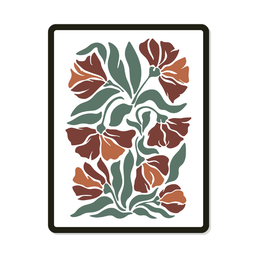 Dylan | Rectangle | Retro Floral Pattern
