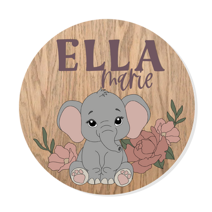 Ella | Round | Floral Elephant