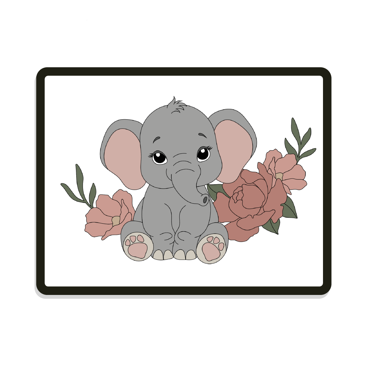 Ella | Round | Floral Elephant