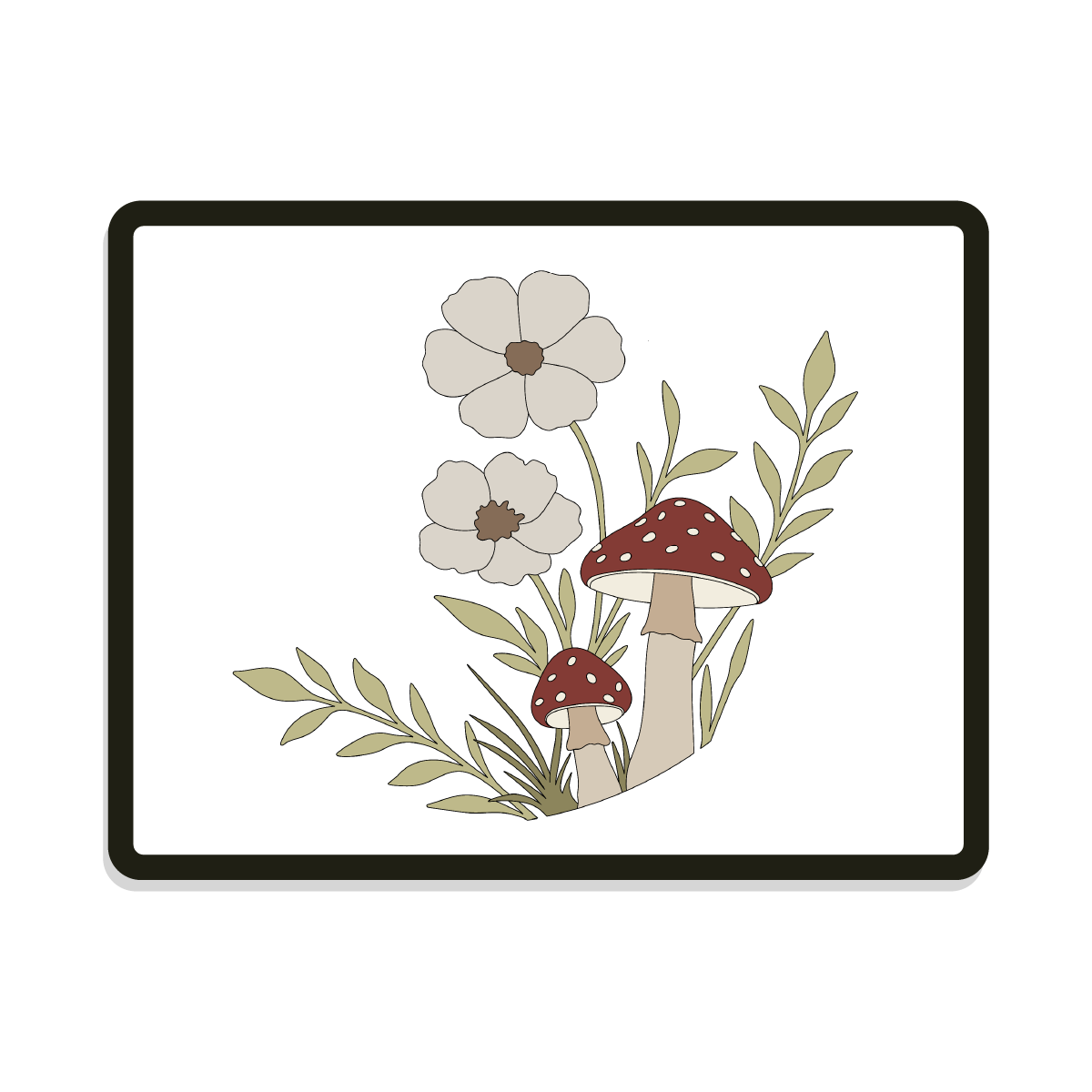 Lark | Round | Floral Mushroom