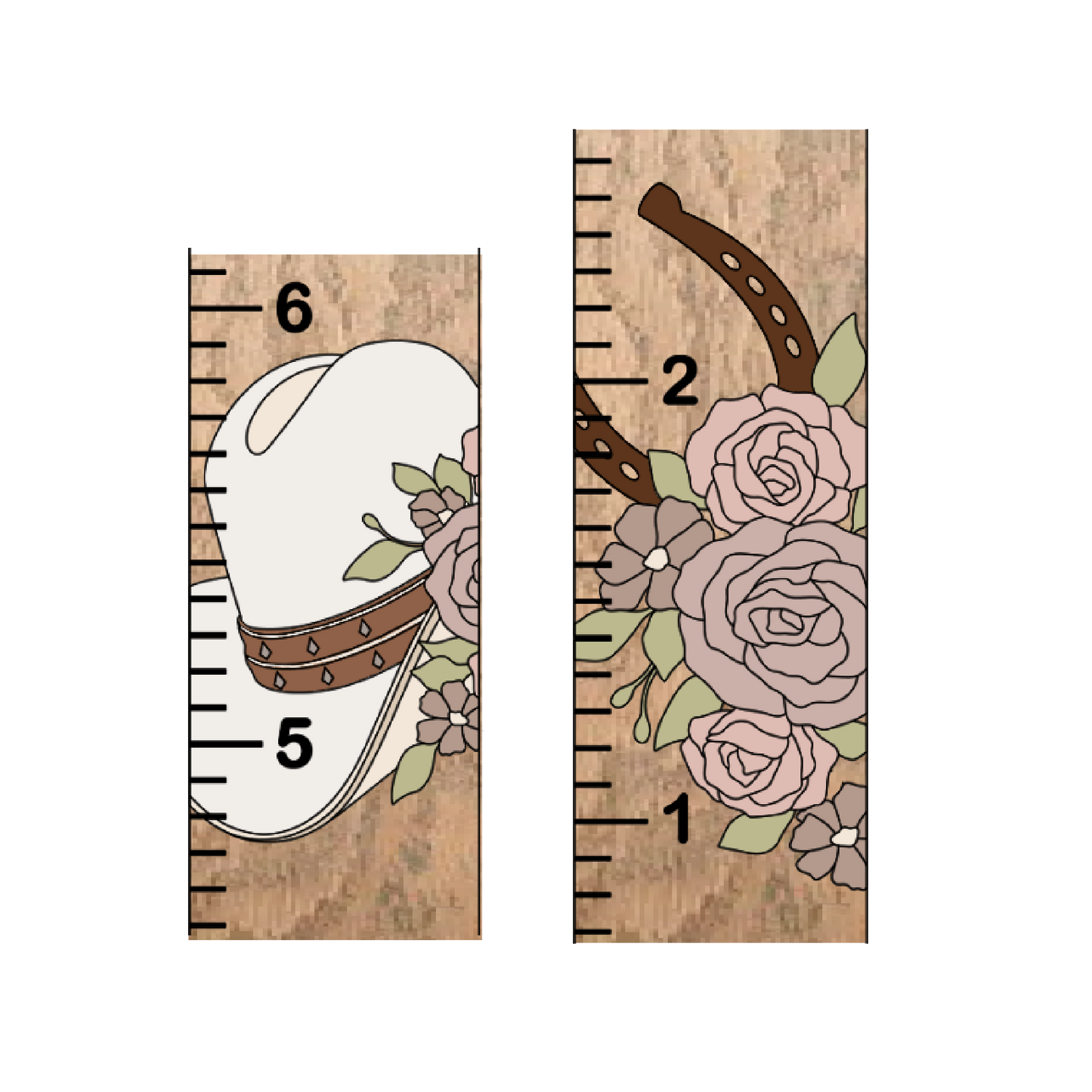 Loretta | Growth Chart | 3D Wood Sign