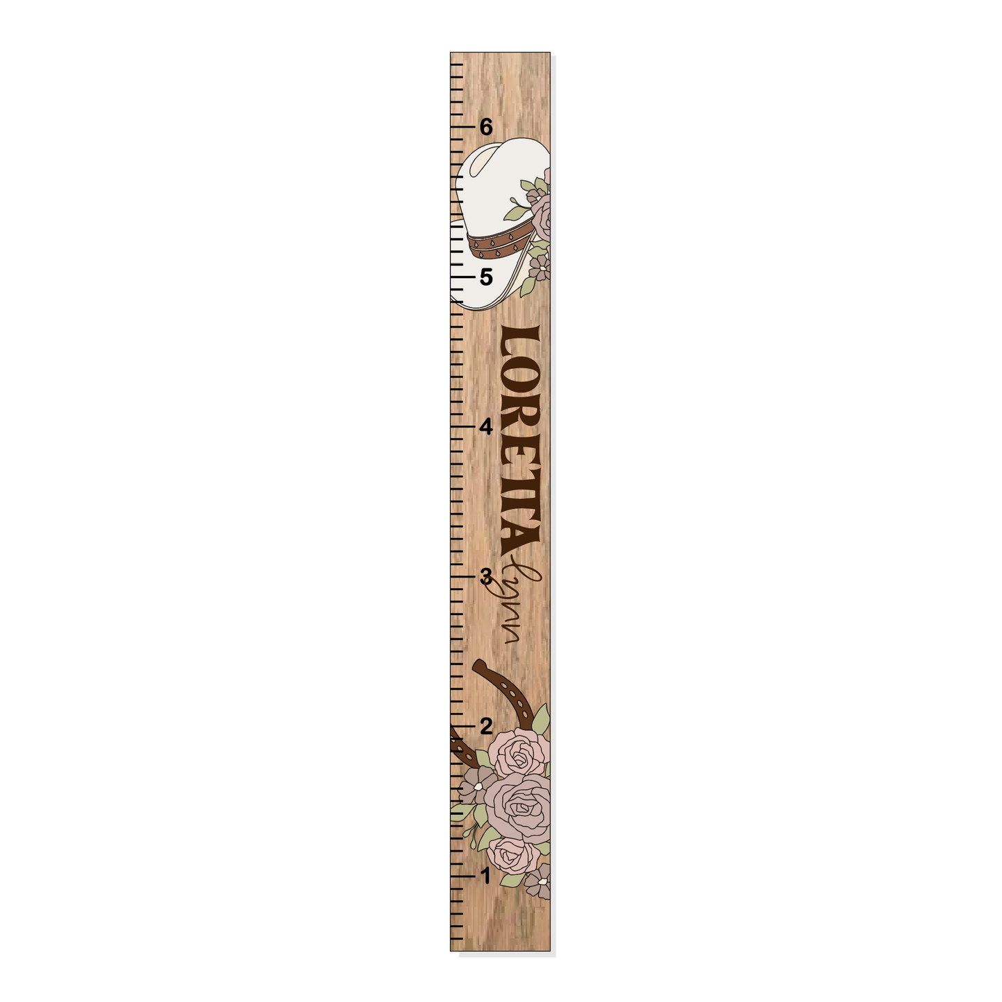 Loretta | Growth Chart | 3D Wood Sign