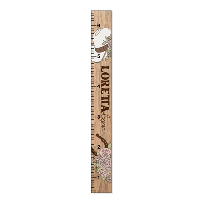 Loretta | Growth Chart | 3D Wood Sign