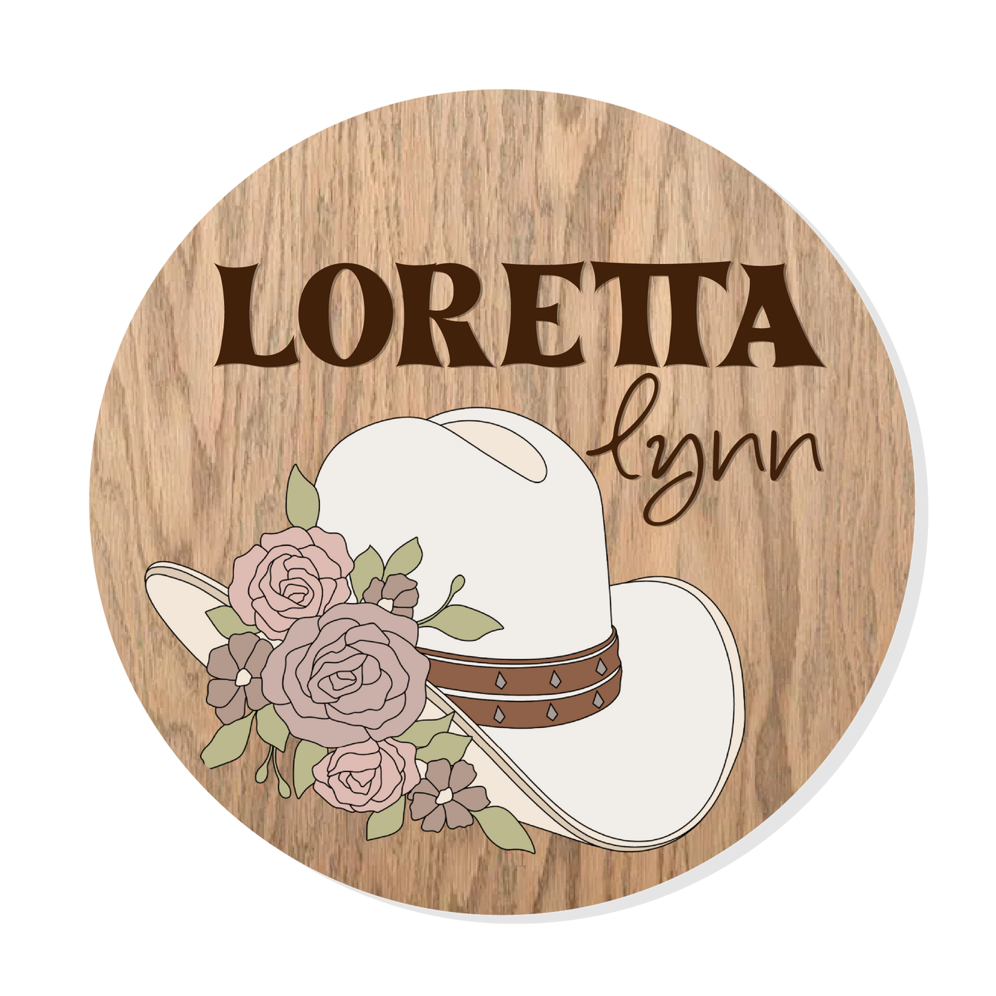 Loretta | Round | 3D Wood Sign