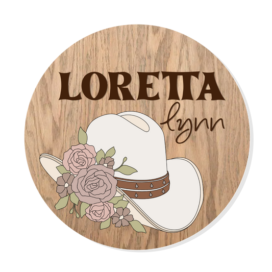 Loretta | Round | 3D Wood Sign