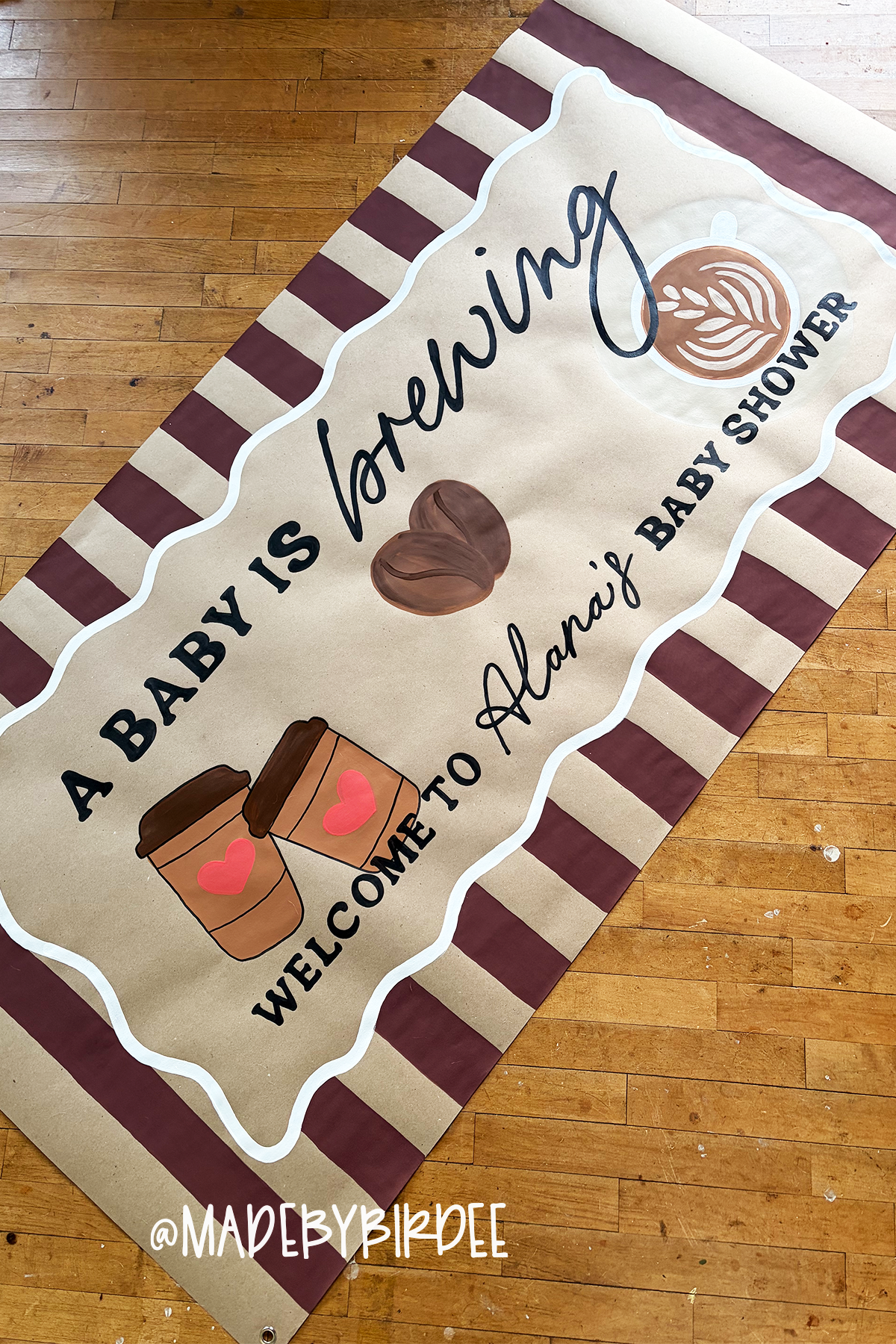 Baby Brewing Coffee Baby Shower Banner
