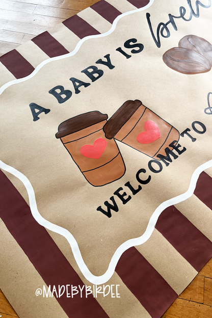 Baby Brewing Coffee Baby Shower Banner