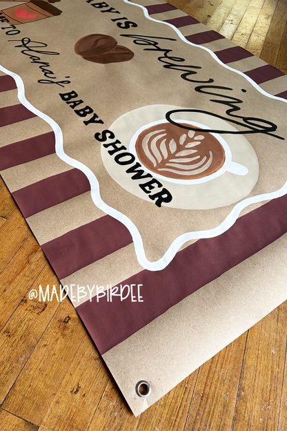 Baby Brewing Coffee Baby Shower Banner