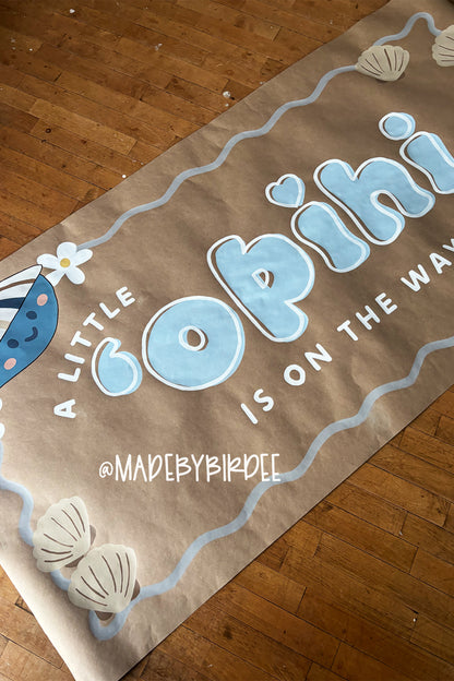 Little ʻOpihi Hawaiian Baby Shower Banner