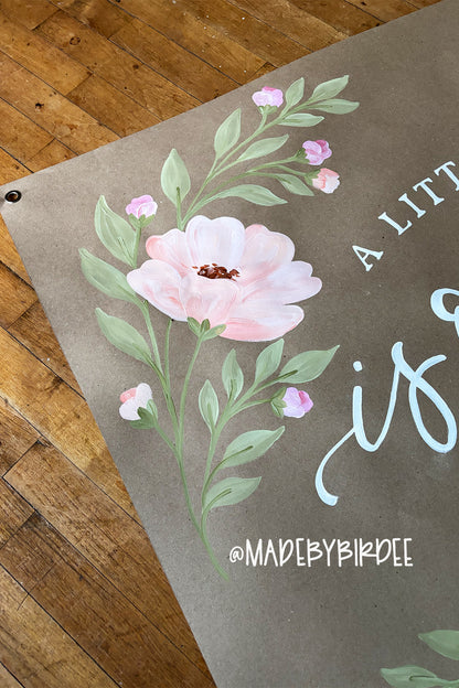Little Sprout Floral Baby Shower Banner