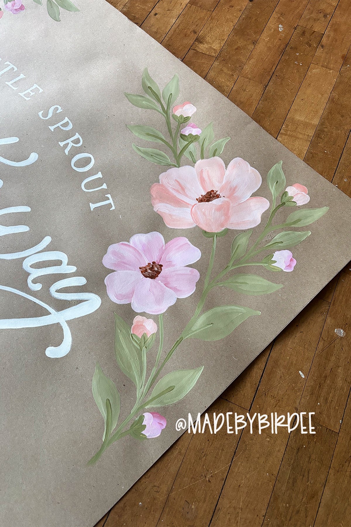 Little Sprout Floral Baby Shower Banner