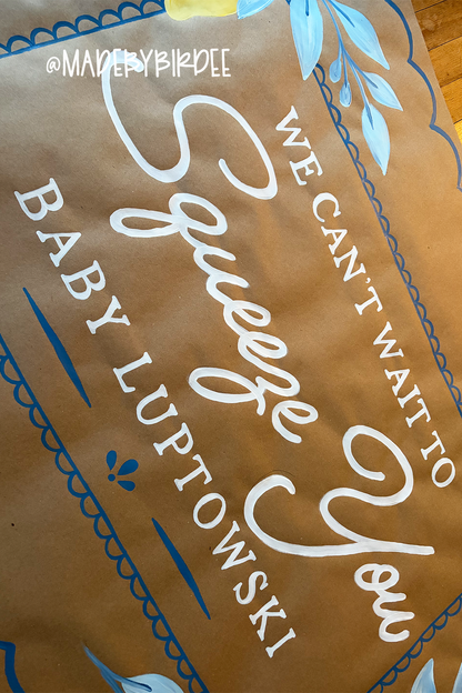 Squeeze You Lemon Baby Shower Banner