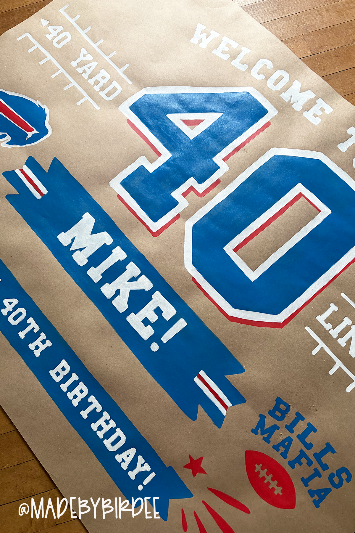 40th Football Birthday Banner