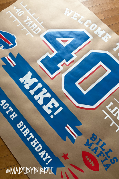 40th Football Birthday Banner