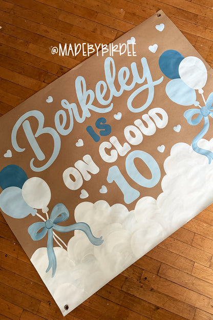 On Cloud 9 Birthday Banner