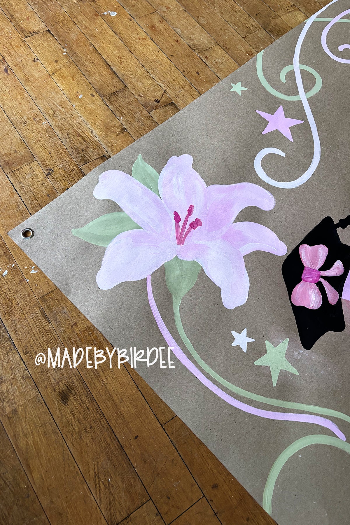 Y2K Tropical Floral Graduation Banner