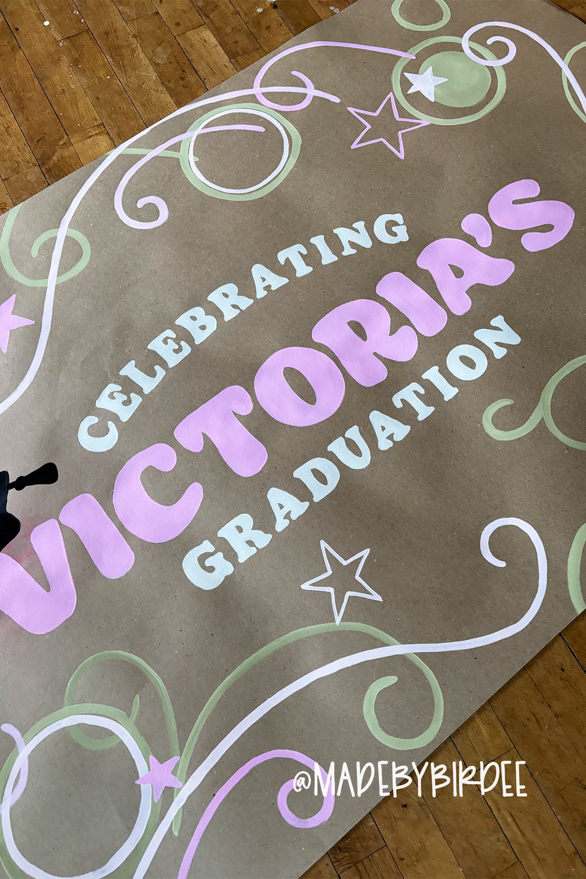 Y2K Tropical Floral Graduation Banner