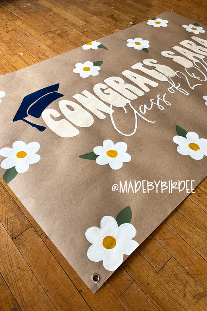 Simple Daisy Graduation Banner