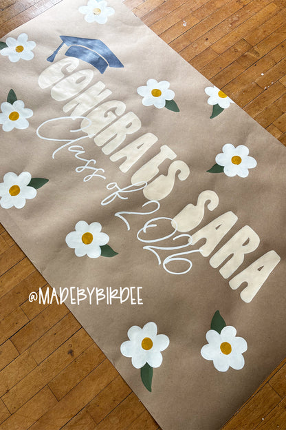 Simple Daisy Graduation Banner